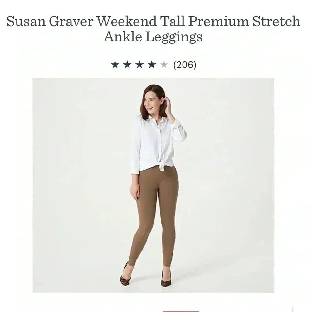 Susan Graver Brown Ankle Leggings